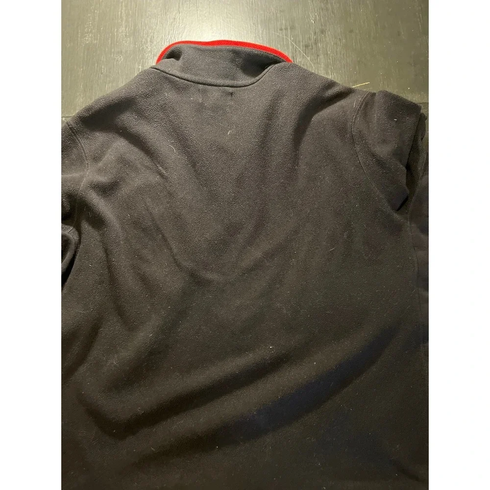 Polo Ralph Lauren Fleece 1/4 Zip Pullover Shirt Black‎ Red Trim Mens XL